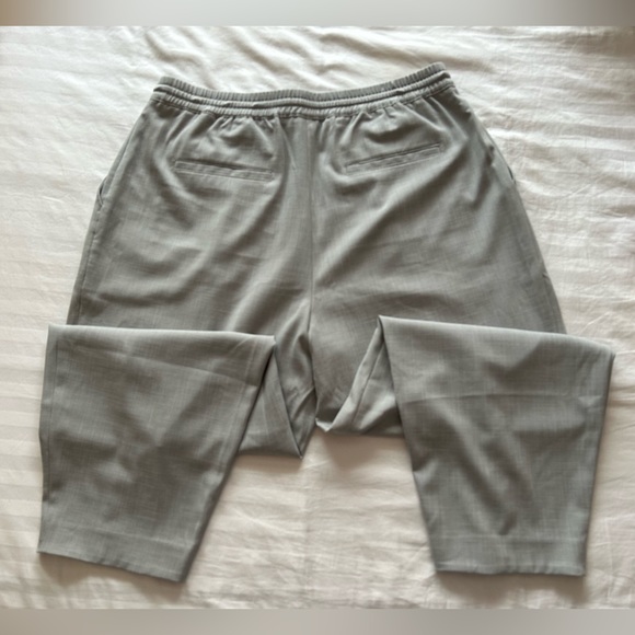 EXPRESS Womens Grey High Waisted Pleated Ankle Pant Drawstring Dress Casual Sz L - Picture 6 of 11